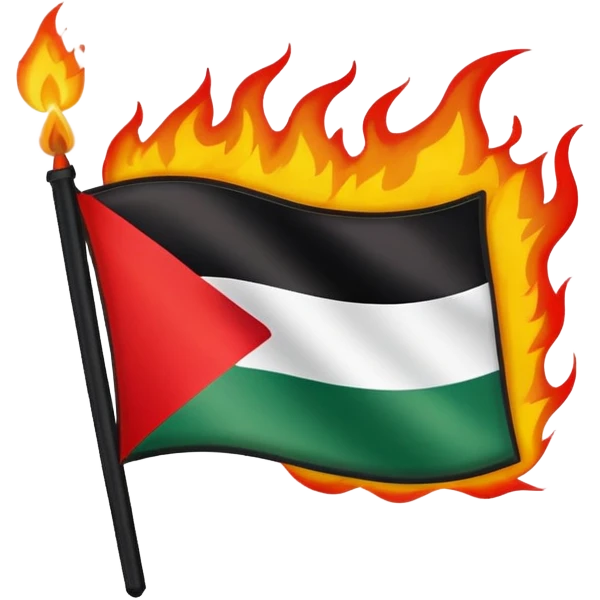 Palestine flag burning emoji