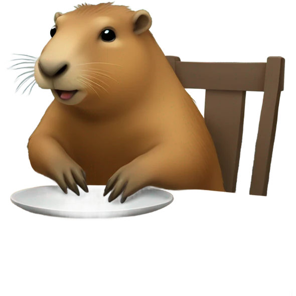 Cabybara sitting at the table emoji