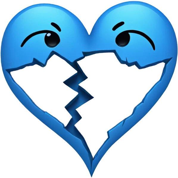 Blue broken heart emoji
