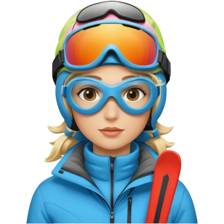 skiing women blonde emoji