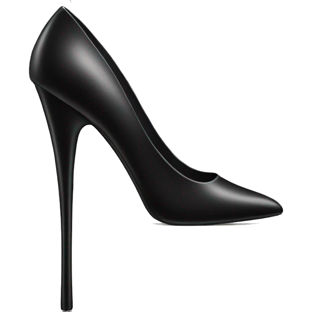 Very tall black stiletto heel emoji