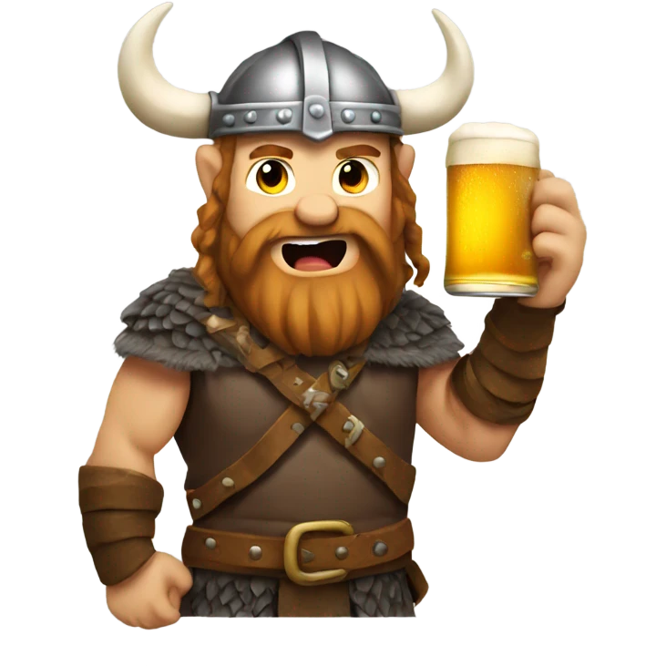 viking with beer emoji