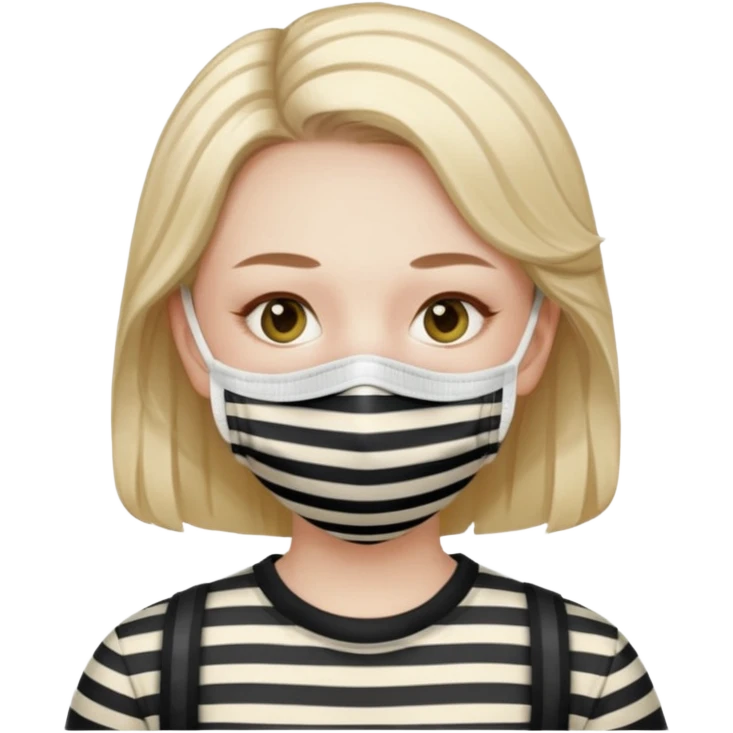 thief with stripped shirt, face mask emoji