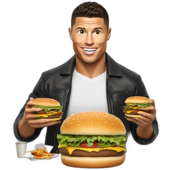 ronaldo qui mange un burger emoji