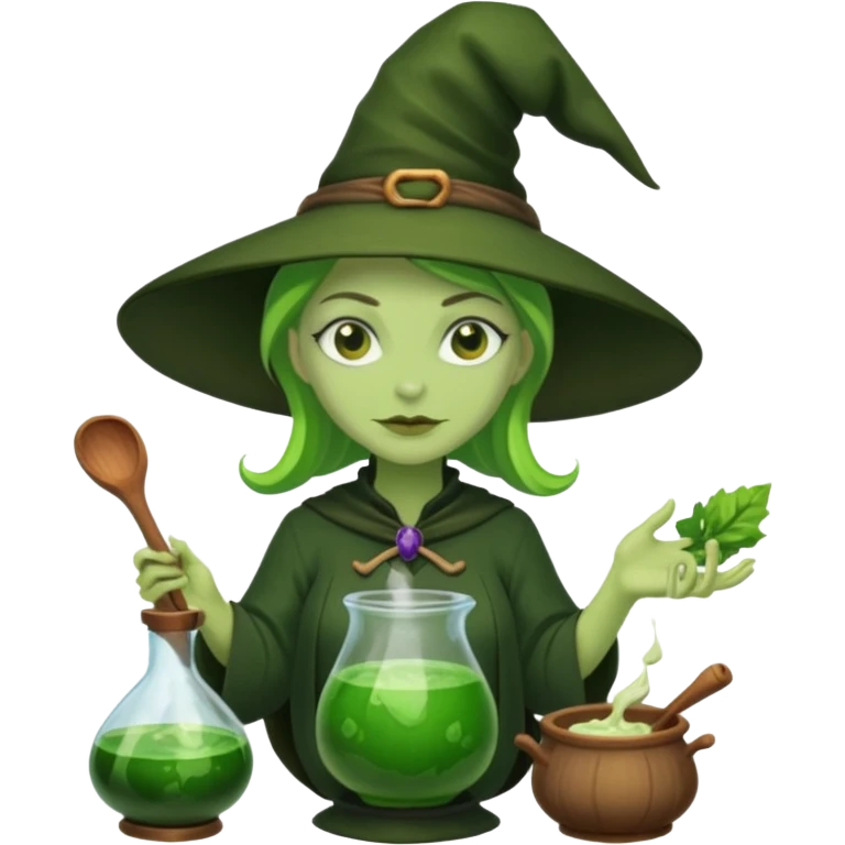 green witch cooking potion emoji