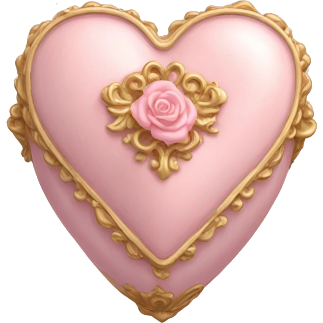 Pale pink Rococo heart box emoji