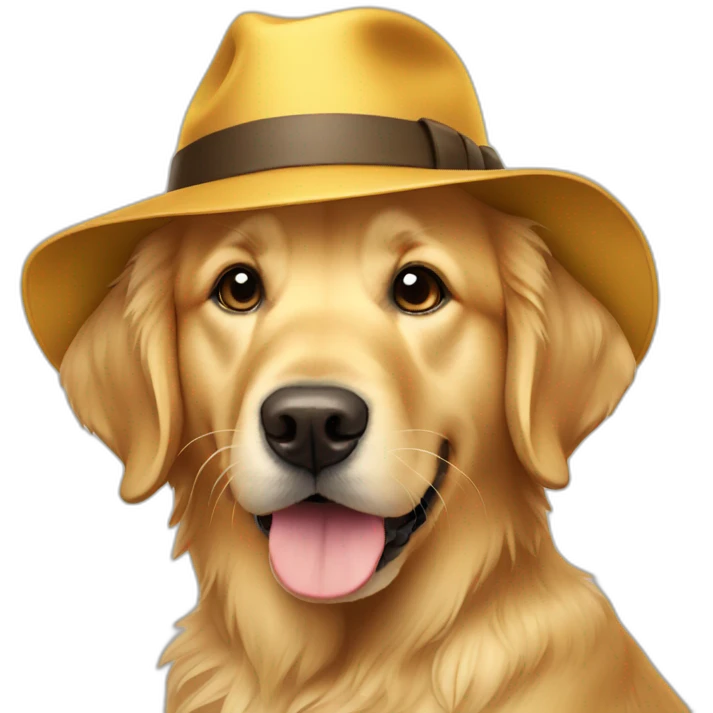Golden retriever with hat emoji