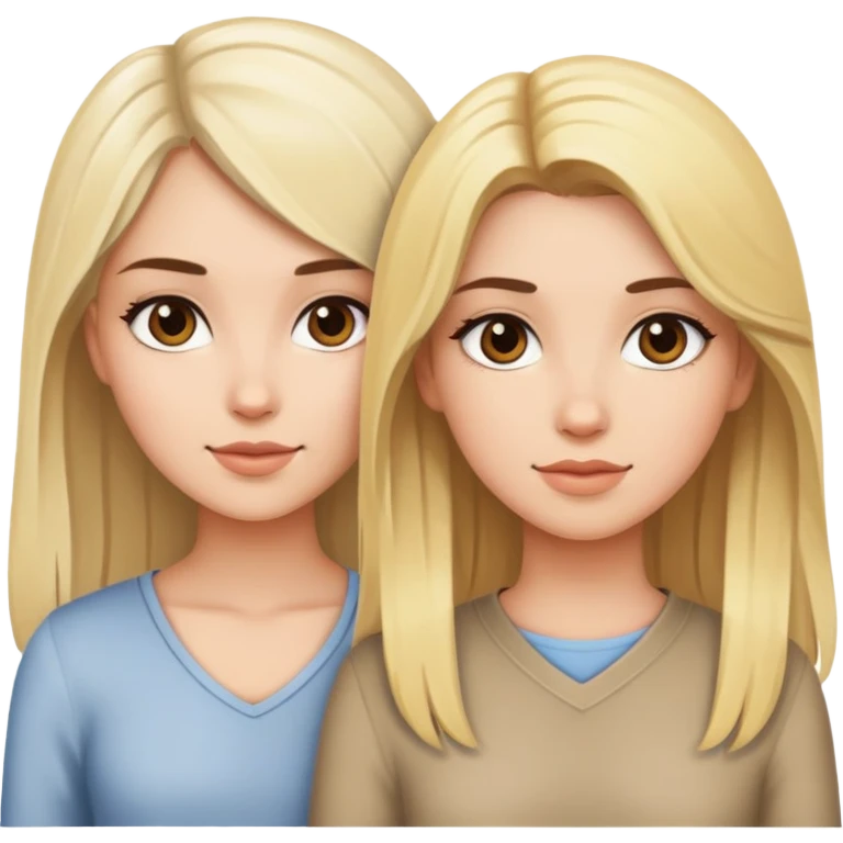Brunette and blonde girl emoji