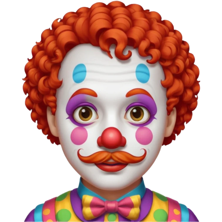 Clown short hair & mustache  emoji