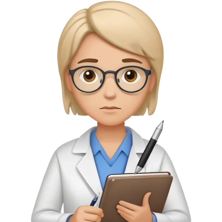 psychiatrist or therapist, mental health professional with notebook emoji