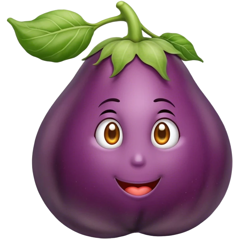 Eggplant in peach emoji