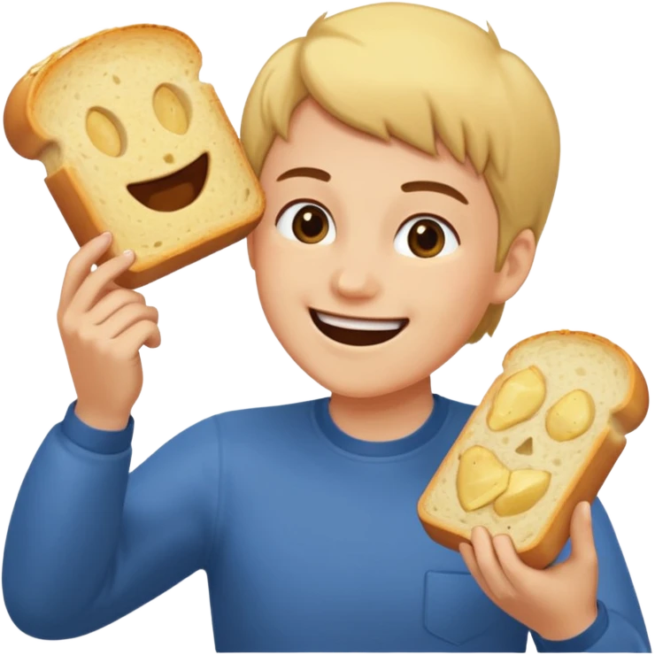 hitting someone with garlic bread emoji
