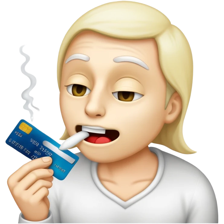 emoji mentre aspira cocaina con carta di credito emoji