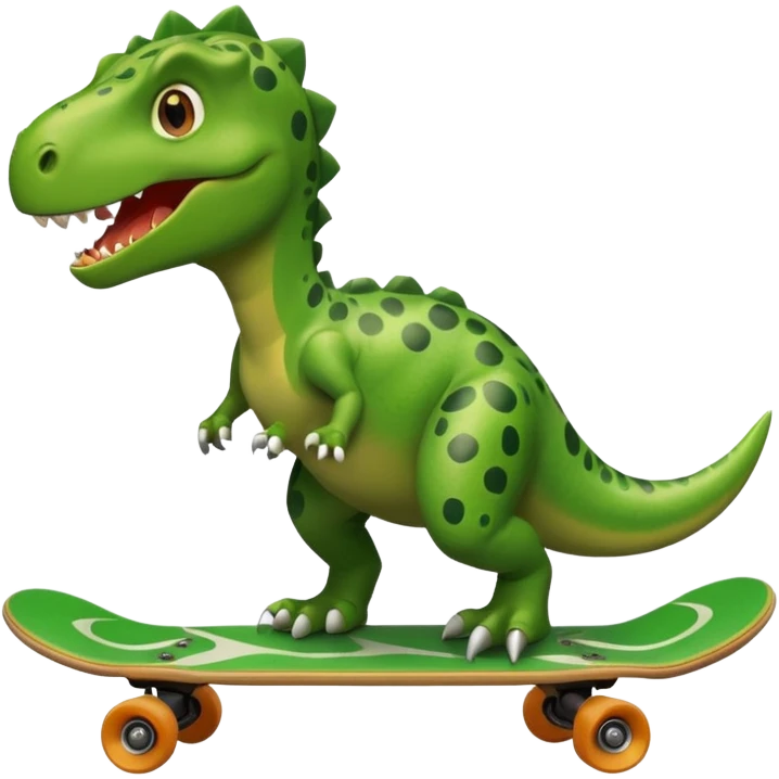 Dinosaur on a skateboard emoji