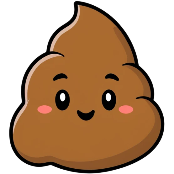 cartoon poop emoji with face expression emoji