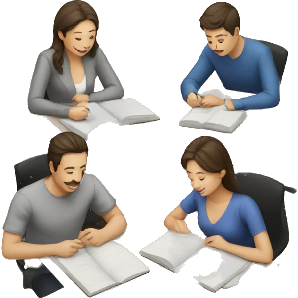 5 people studying  emoji