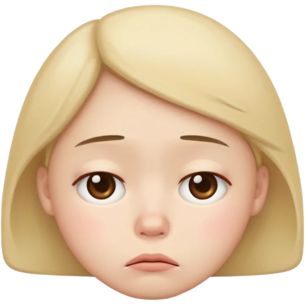 stylized emoji of a face with puffy cheeks, sad expression, minimalistic emoji