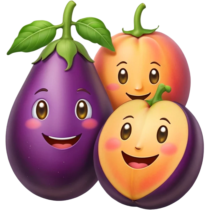 eggplant and peach combined in a humorous way emoji