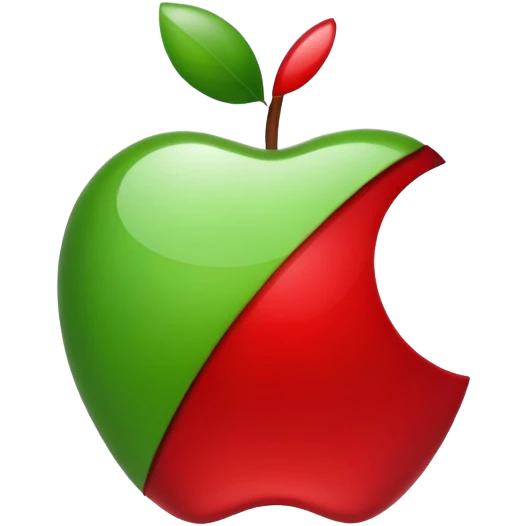 apple company logo in real apple fruit style emoji