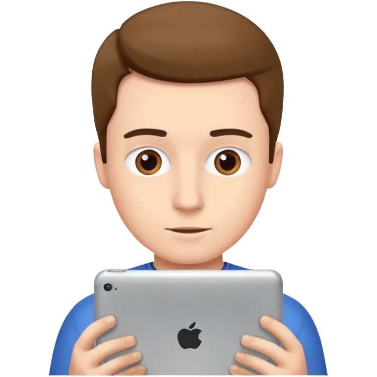 ipad with youtube video with a man on it emoji