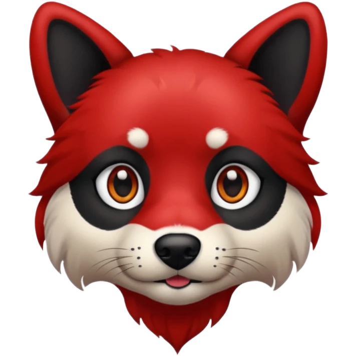 dog with very black tattoed face and red hair emoji