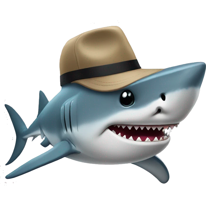 shark with hat emoji