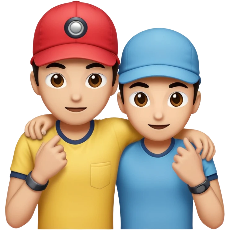 2 friendly pokemans one helping the other get up  emoji