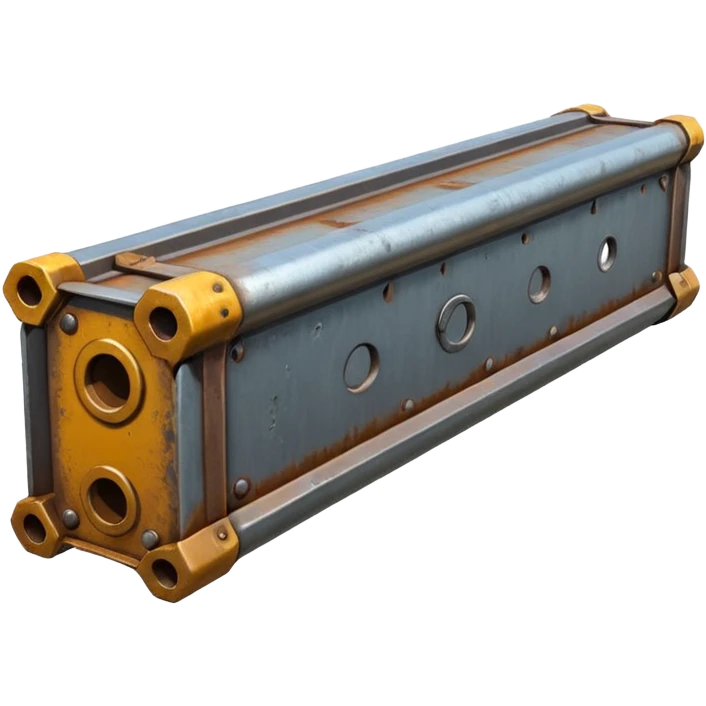 Clean metal beam, unweathered steel, no rust, no damage, industrial style, smooth surfaces, high-quality PBR game asset, no detailed more simple emoji