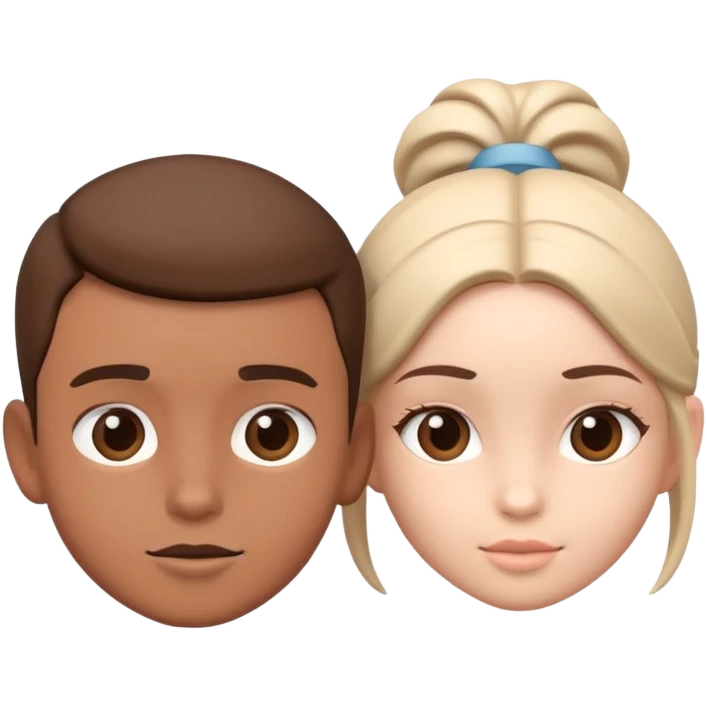 generate realistic detailed boy and girl talks 3d style  emoji