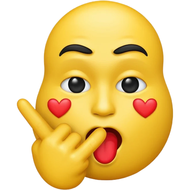 Kiss emoji with middle finger emoji