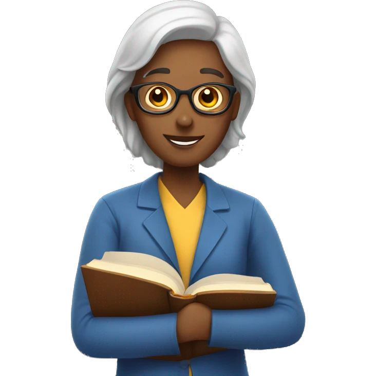 teacher with a book emoji