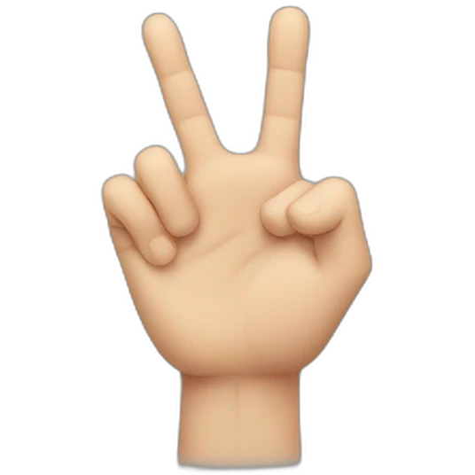 A hand from the wrist with the finger and thumb open emoji