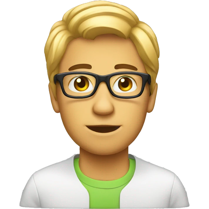 nerd on computer emoji
