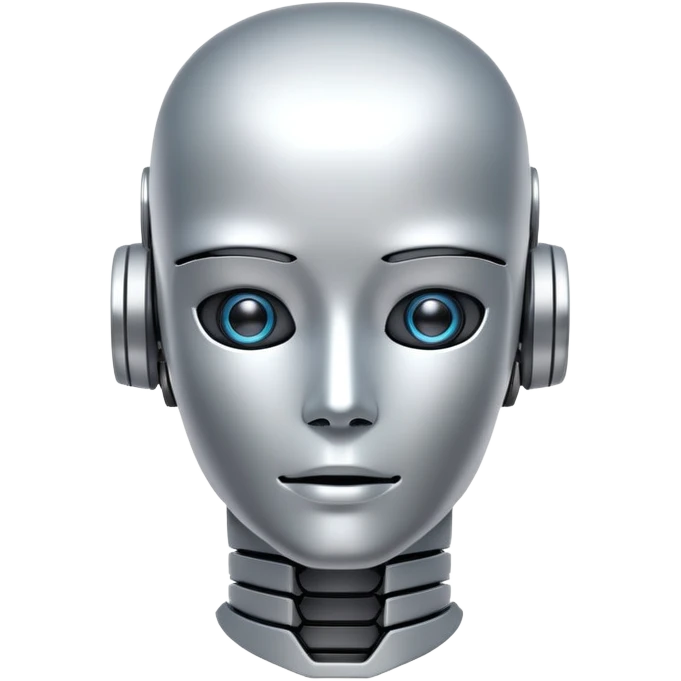Humanoid robot, face + neck emoji