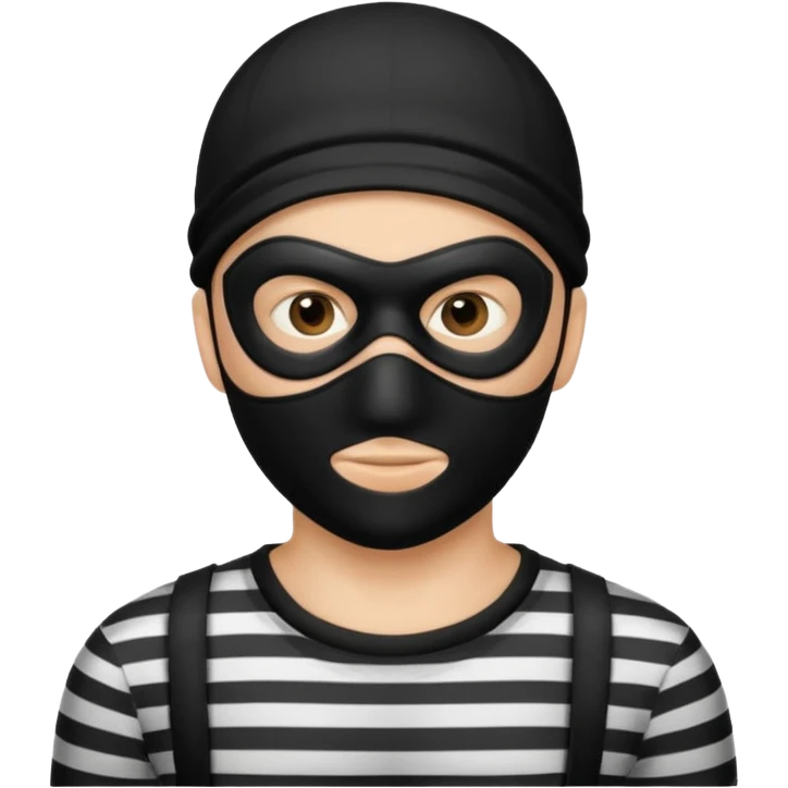 classic burglar with mask and striped shirt emoji