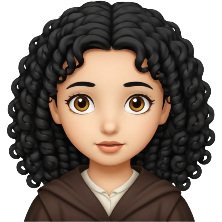 Little Arab girl curly hair emoji
