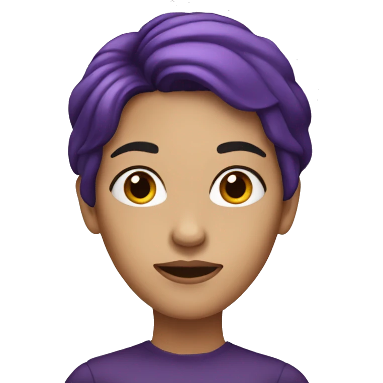 woman with dark purple hair emoji