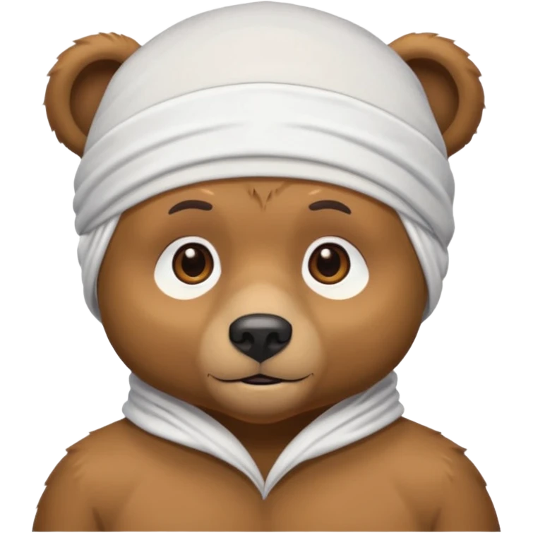 Сделай лицо медведя в белой дюраге emoji