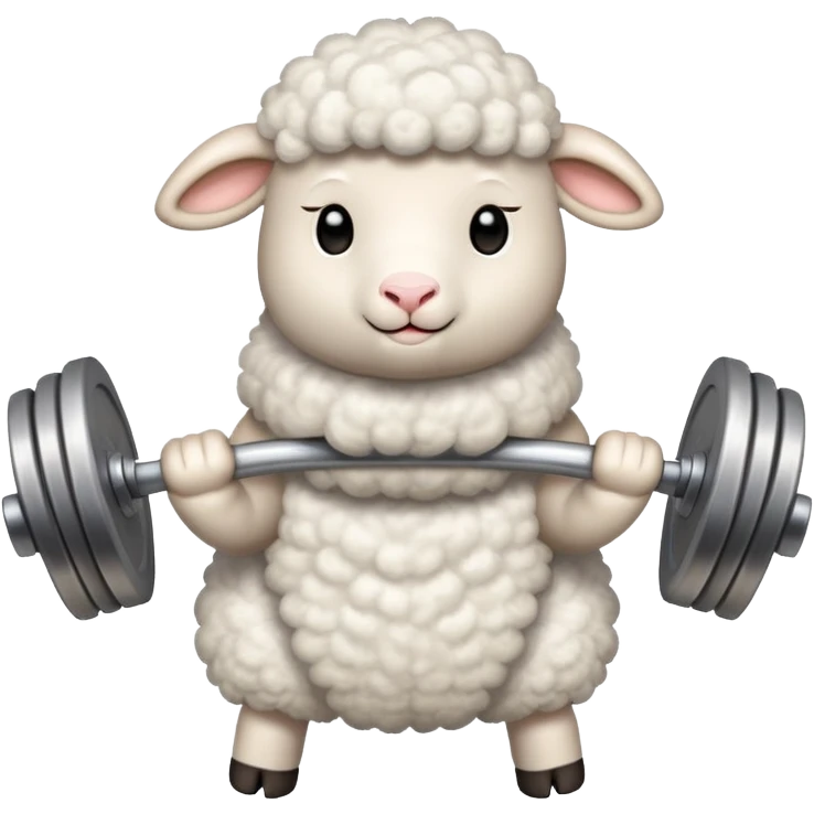 Lamb doing gym emoji