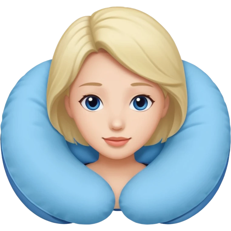 woman using travel pillow  emoji