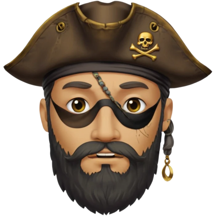 pirate, bearded, single eye batch emoji
