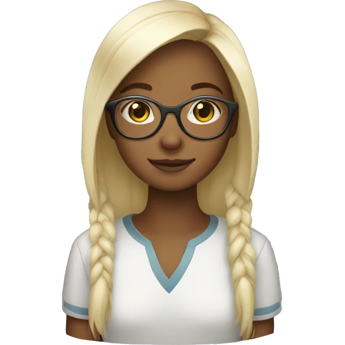 light  girl with glasses  emoji