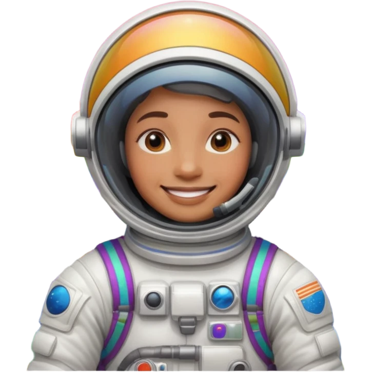 Astronaut on rainbow trail emoji