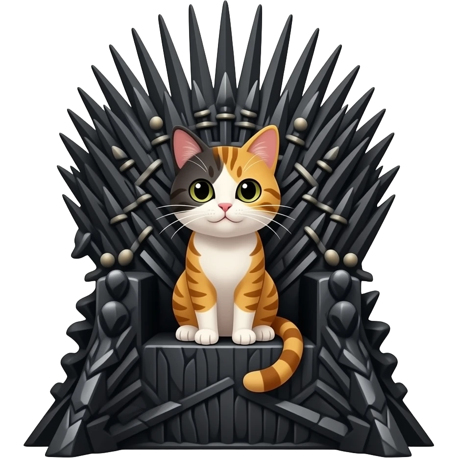 black throne with cat sitting emoji