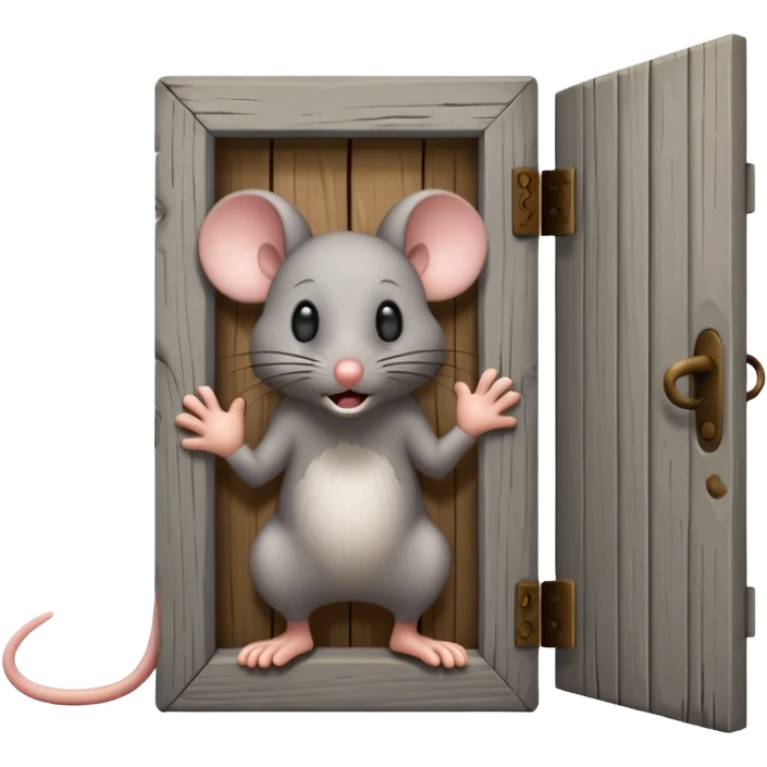 Scared Mouse in a Little Door emoji