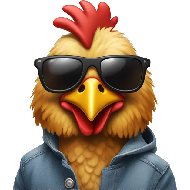 chicken with crocs and sunglasses emoji