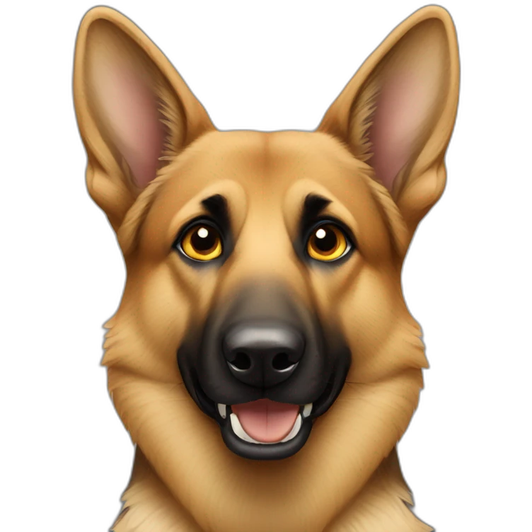 German shepherd with sesame eyes emoji