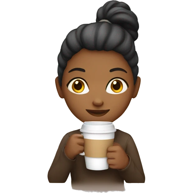 A girl with coffee mug emoji