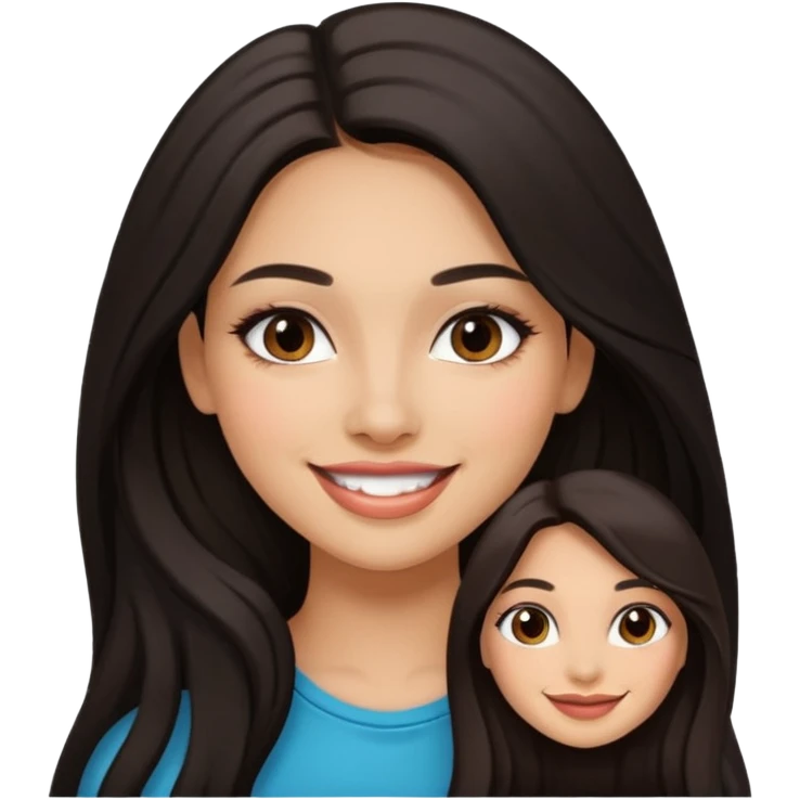 pretty girl dark long hair latina makeup emoji