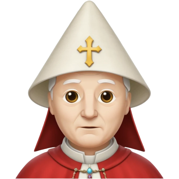 ancient pope with conical hat, white, half body emoji